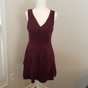 She + Sky faux suede wine colored dress